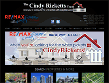 Tablet Screenshot of cindyricketts.com